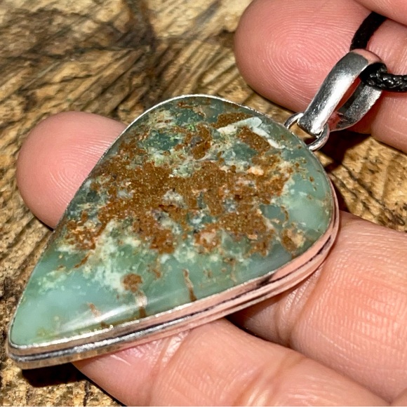 Yellow Green Chrysoprase Pendant 2 1/4” - Picture 1 of 12